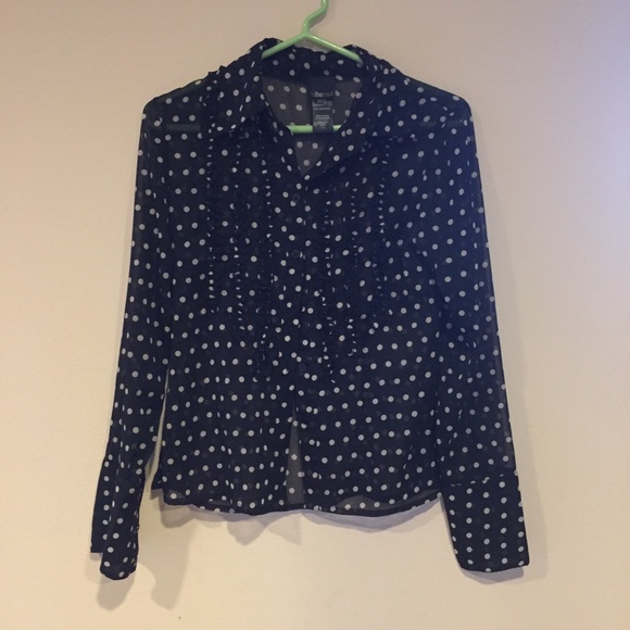 Black Polka Dot Button Up - Picture 1 of 2